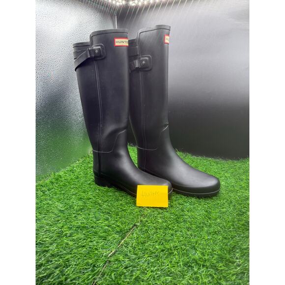 Hunter- Tall Rain Boots- Black- Size 6W - Picture 10 of 10